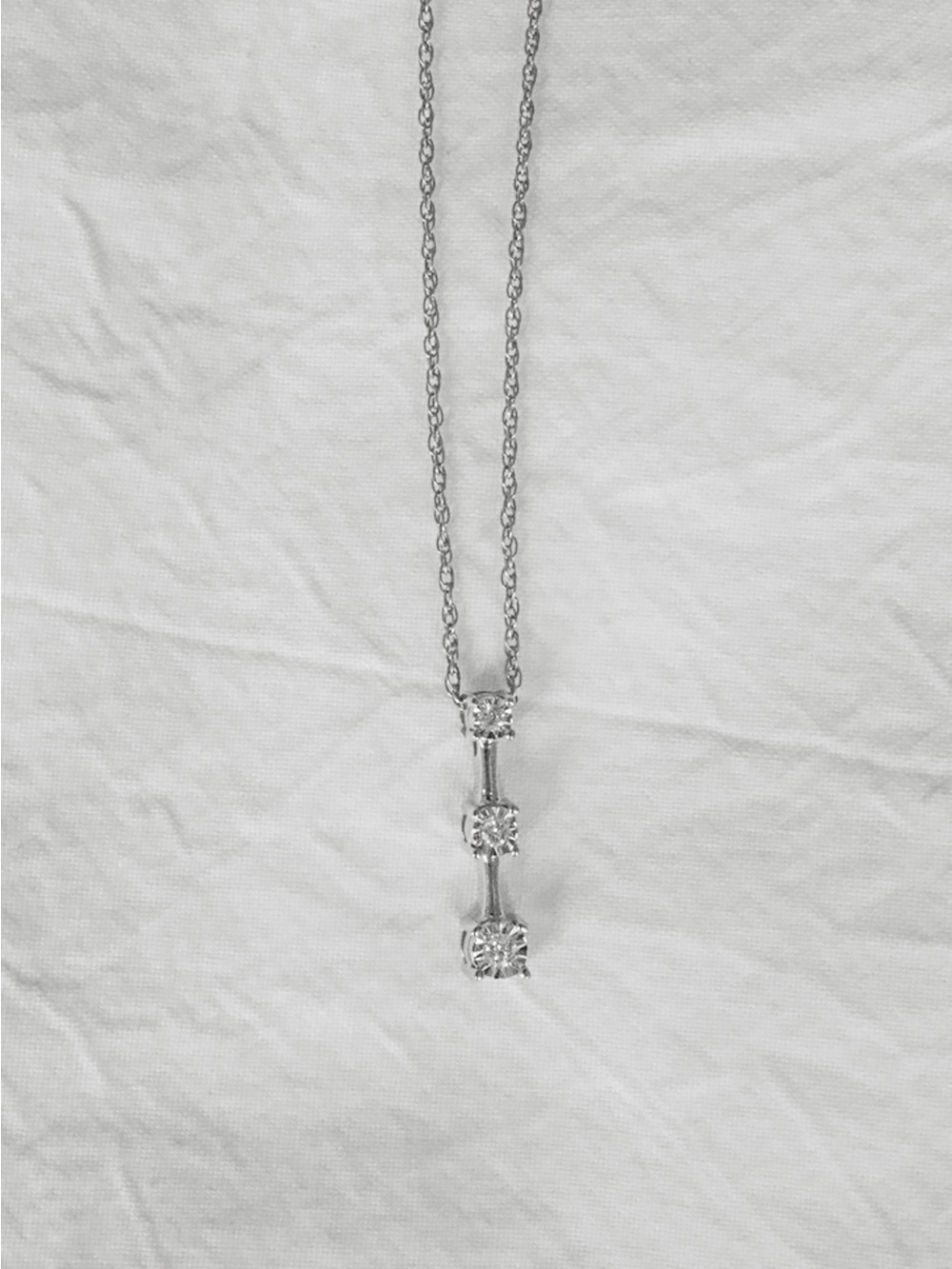 Sterling Silver Cubic Zirconia Drop Pendant Necklace